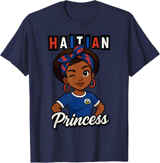 Haitian Princess Haiti Flag Black Girls Melanin Women T-Shirt - T-Shirt | Navy