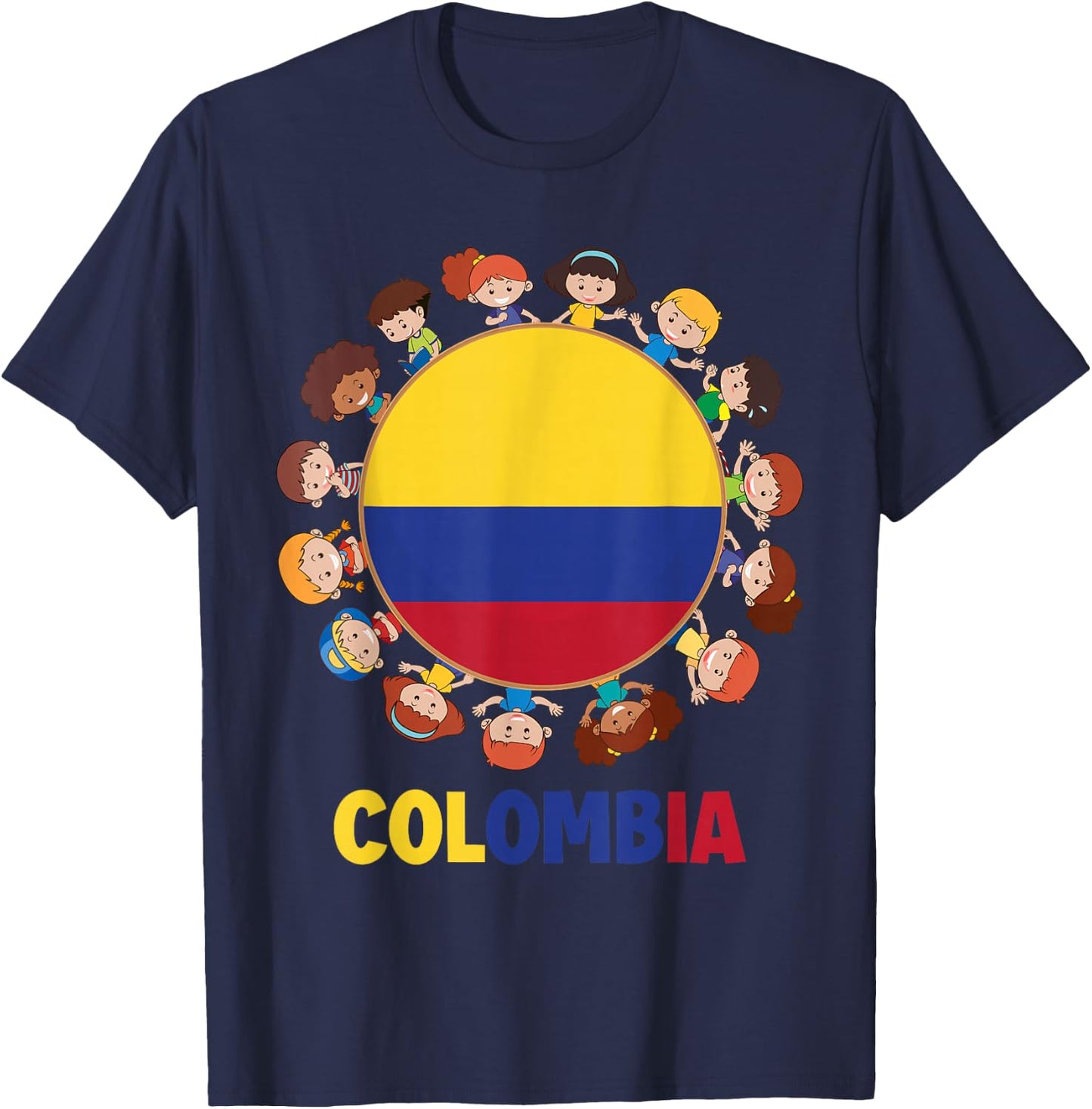 Colombian Flag Hispanic Heritage Month Colombia Kid Girl Boy T-Shirt - T-Shirt | Navy