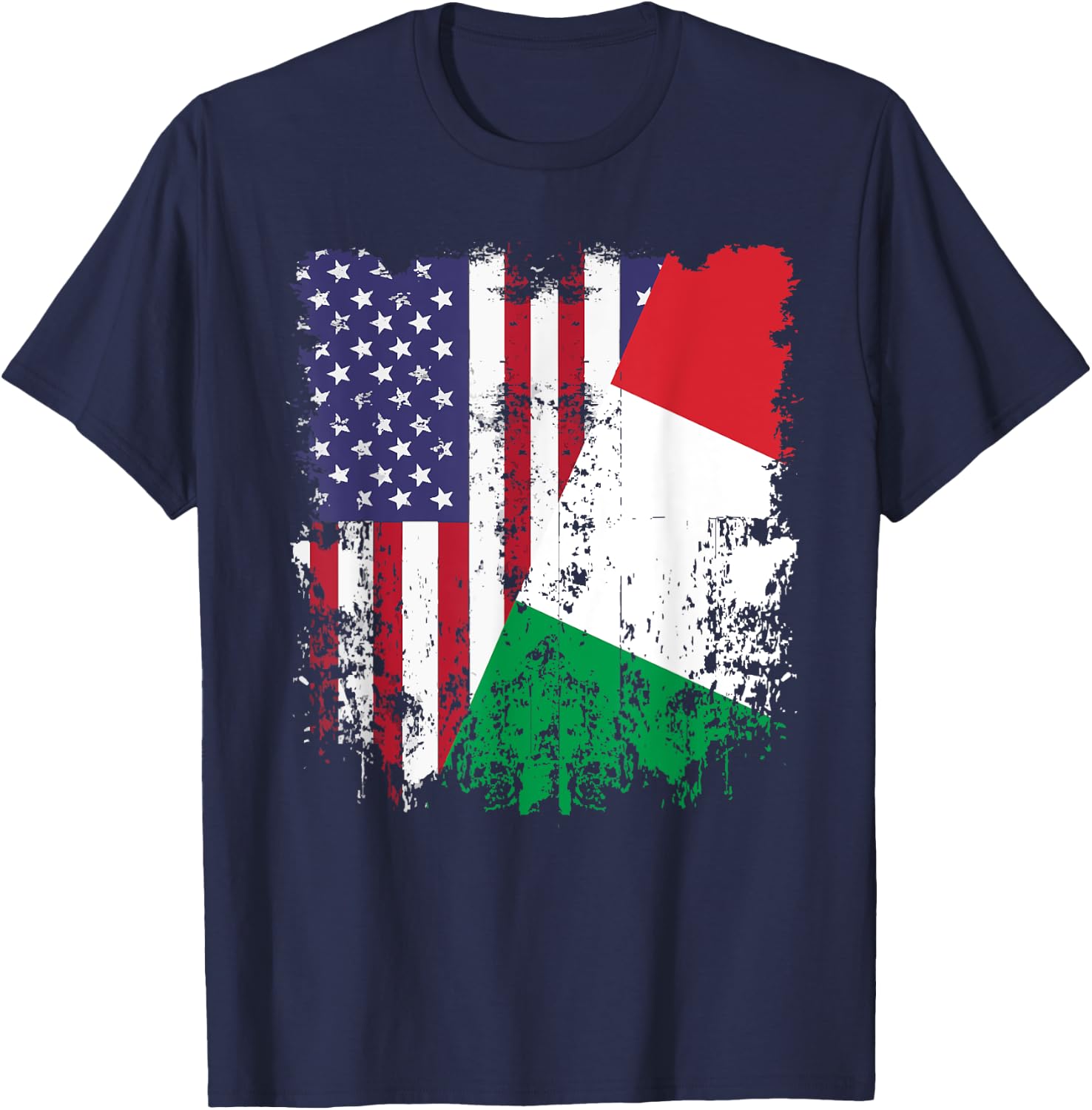 Italian Roots Half American Flag Italy Flag Kids Men T-Shirt - T-Shirt | Navy