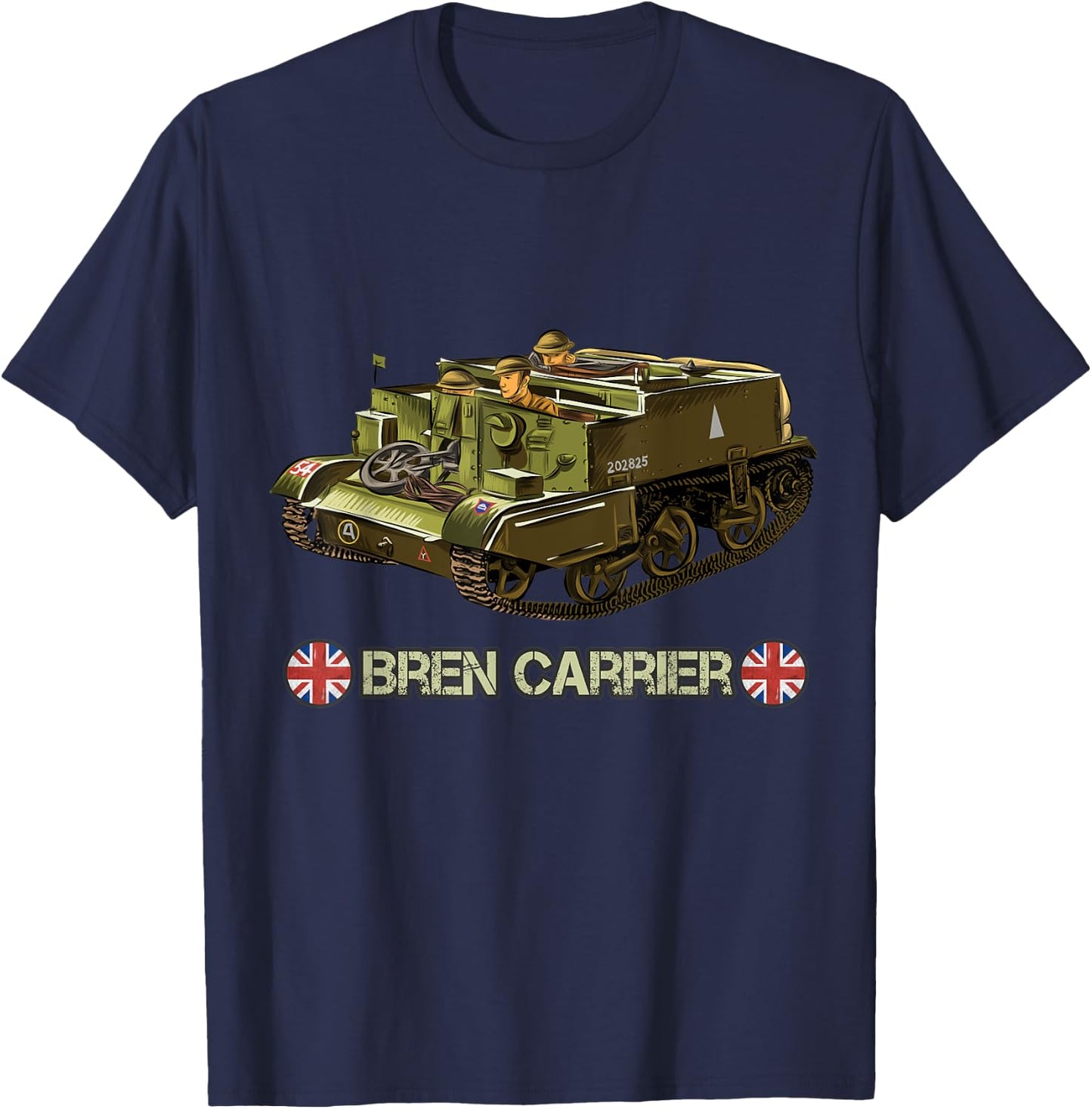 Vintage World War 2 British Army Bren Carrier WW2 gift T-Shirt - T-Shirt | Navy
