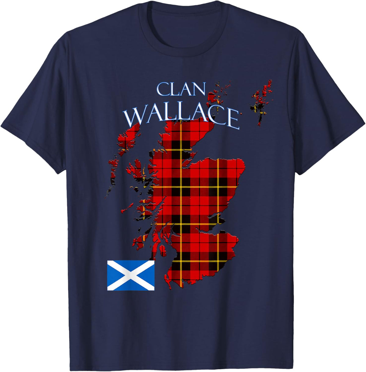 Wallace Scottish Clan Tartan Scotland T-Shirt - T-Shirt | Navy