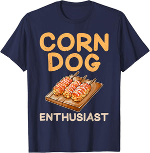 Corn Dog Enthusiast Corn Dog Women Kids T-Shirt - T-Shirt | Navy
