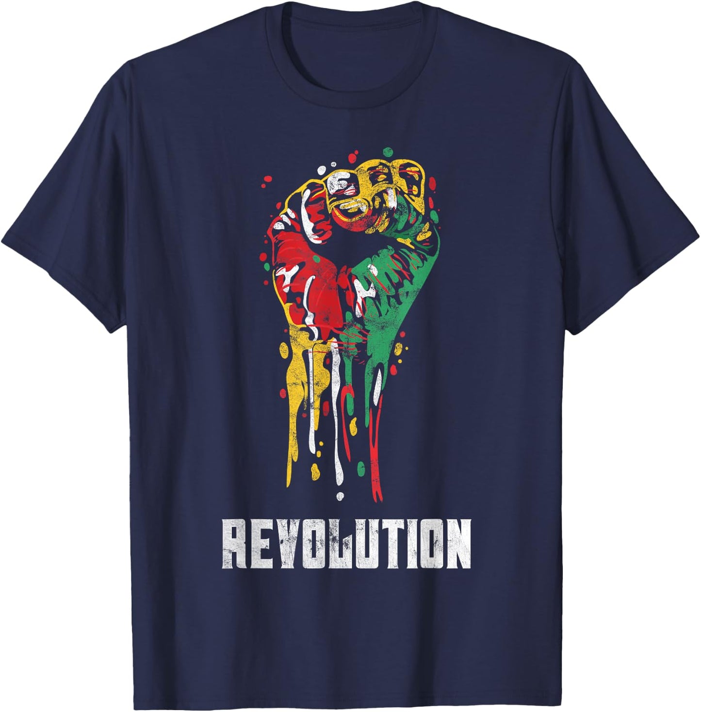 Revolution Reggae Style Design For Reggae Music Lovers T-Shirt - T-Shirt | Navy