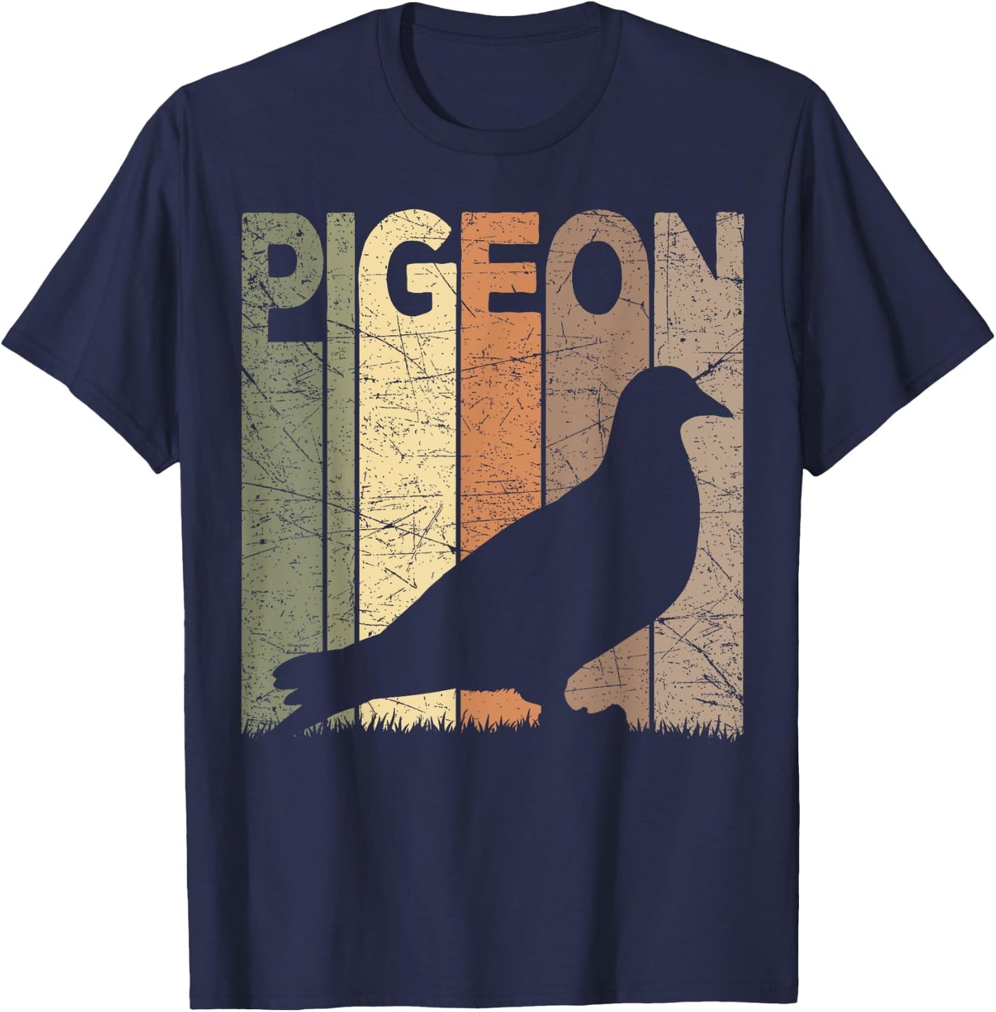 Pigeon Vintage Birdwatching Retro Pigeon Ornithology , Small, Black T-Shirt - T-Shirt | Navy