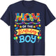 Mom of the Birthday Boy Building Blocks Bricks Family Women T-Shirt - T-Shirt | Navy