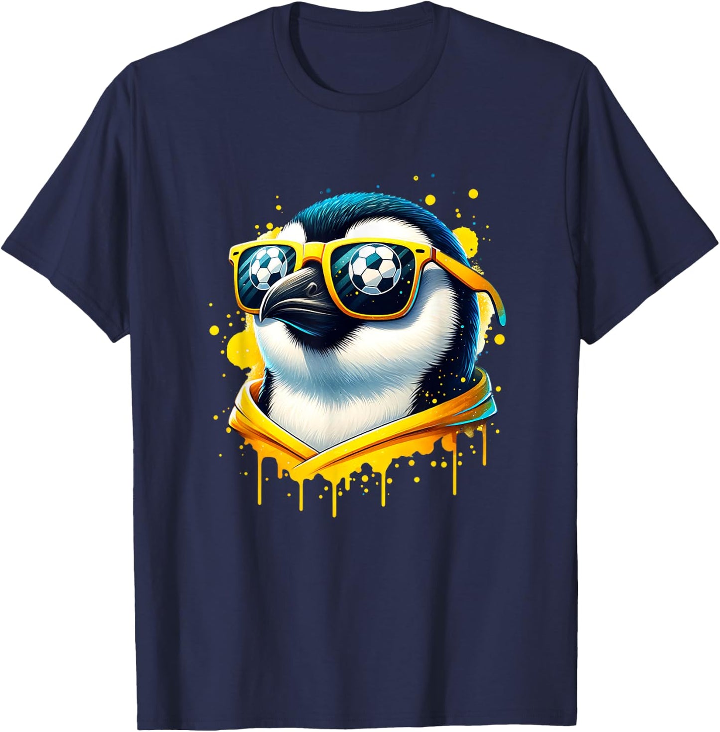 Cool Penguin Soccer Player Fan Champion T-Shirt - T-Shirt | Navy