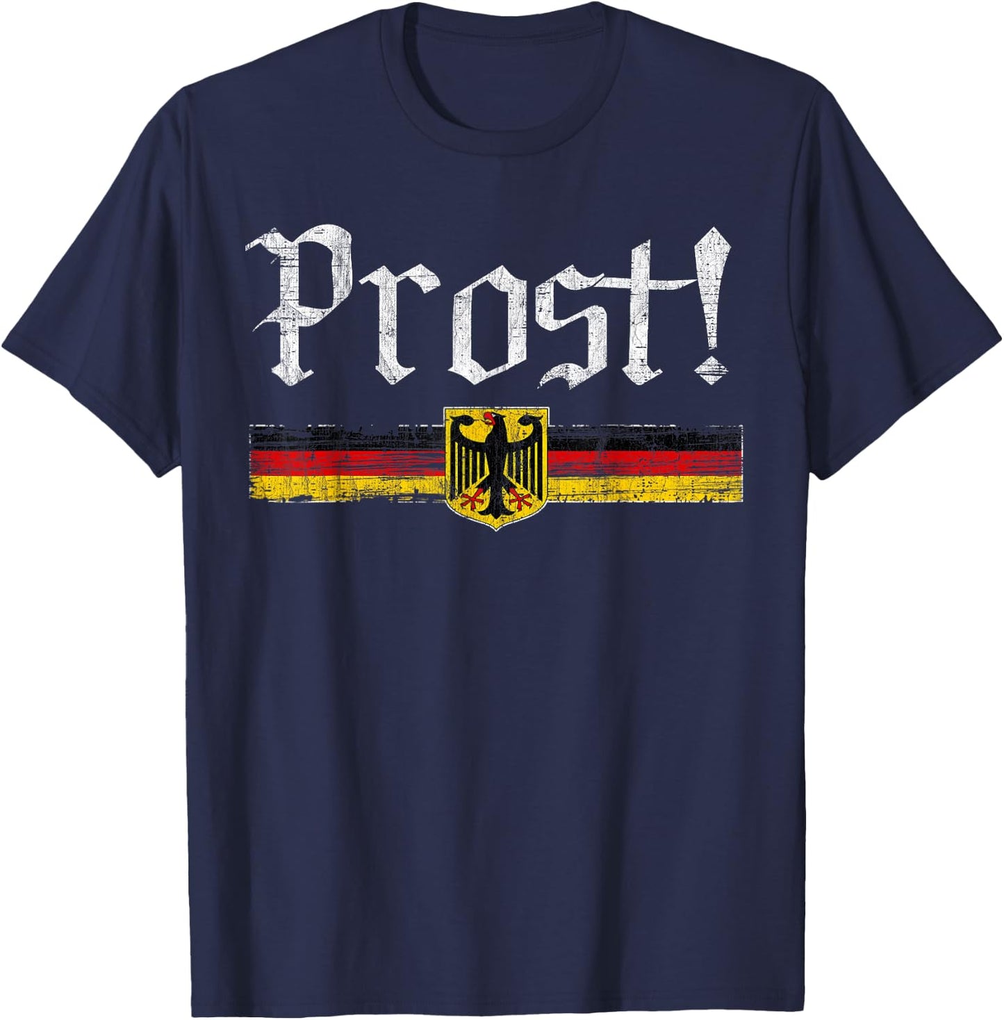 Oktoberfest Drinking Men Women Vintage German Flag Prost T-Shirt - T-Shirt | Navy