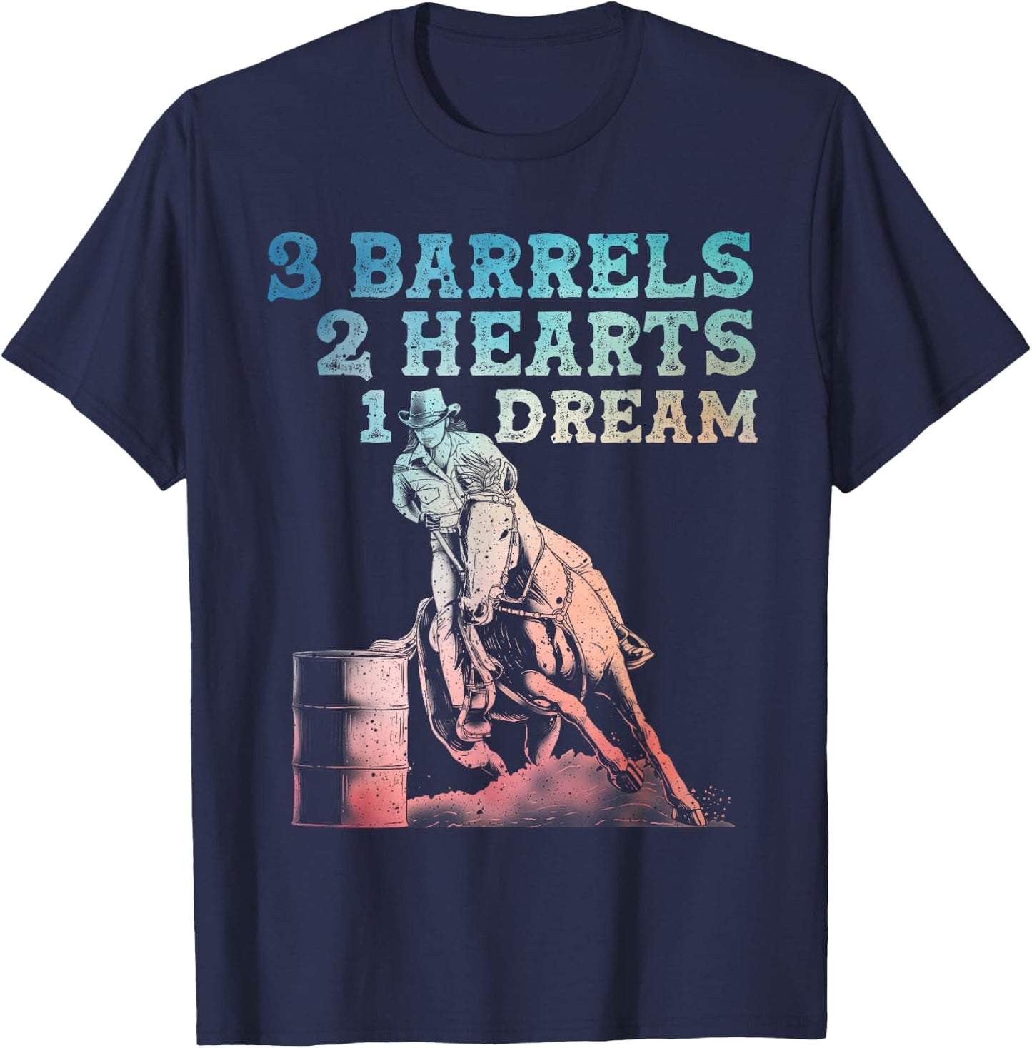 Cute Barrel Racing Design Men Racer Barrel Racing T-Shirt - T-Shirt | Navy