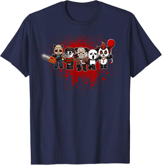 My Little Horror Crew - Halloween Panda Bear T-Shirt - T-Shirt | Navy