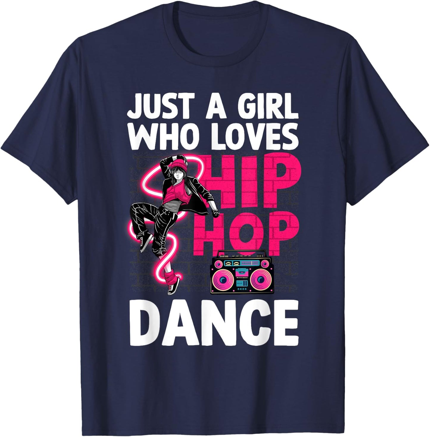 Cool Hip Hop Art Teen Girls Hiphop Dancing Hip Hop T-Shirt - T-Shirt | Navy
