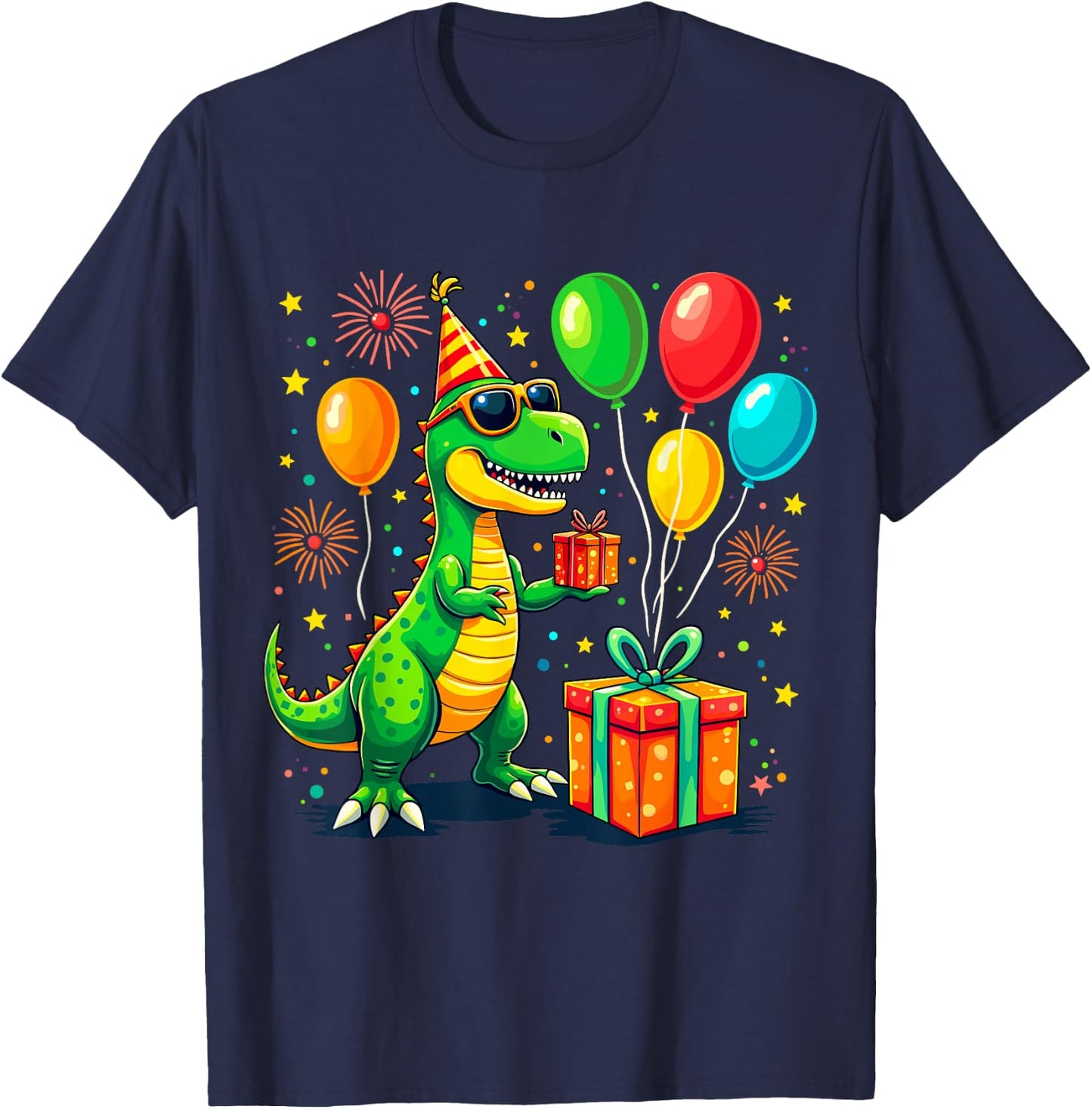 T-Rex Birthday Party Dinosaur T-Shirt - T-Shirt | Navy