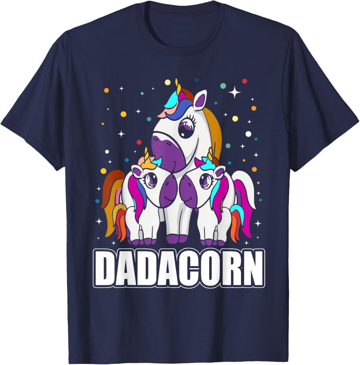 Dadacorn Daddy Unicorn 2 Kids Fathers Day Papa T-Shirt - T-Shirt | Navy
