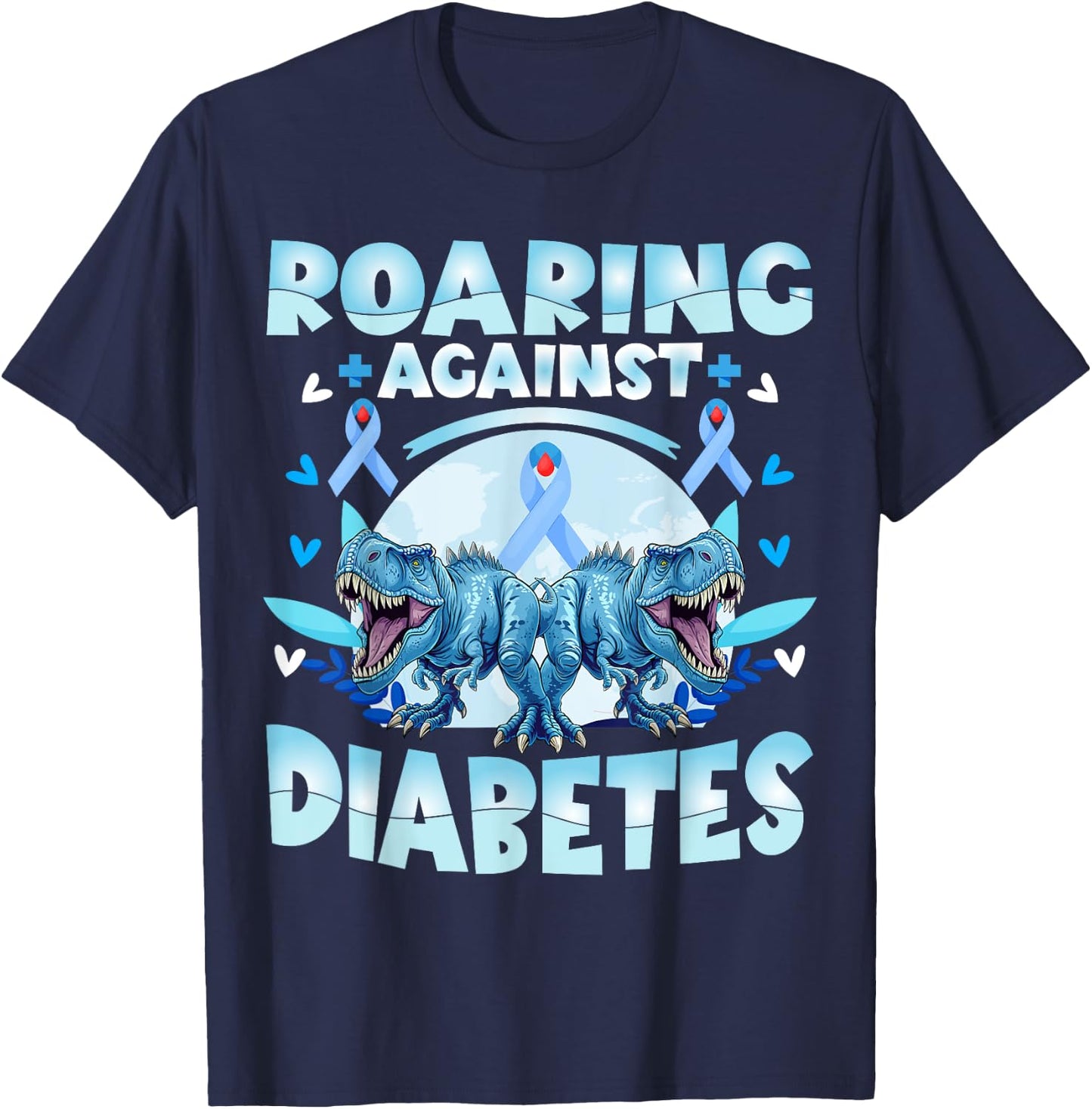 T1d Diabetes Awareness Kids T-Rex T-Shirt - T-Shirt | Navy