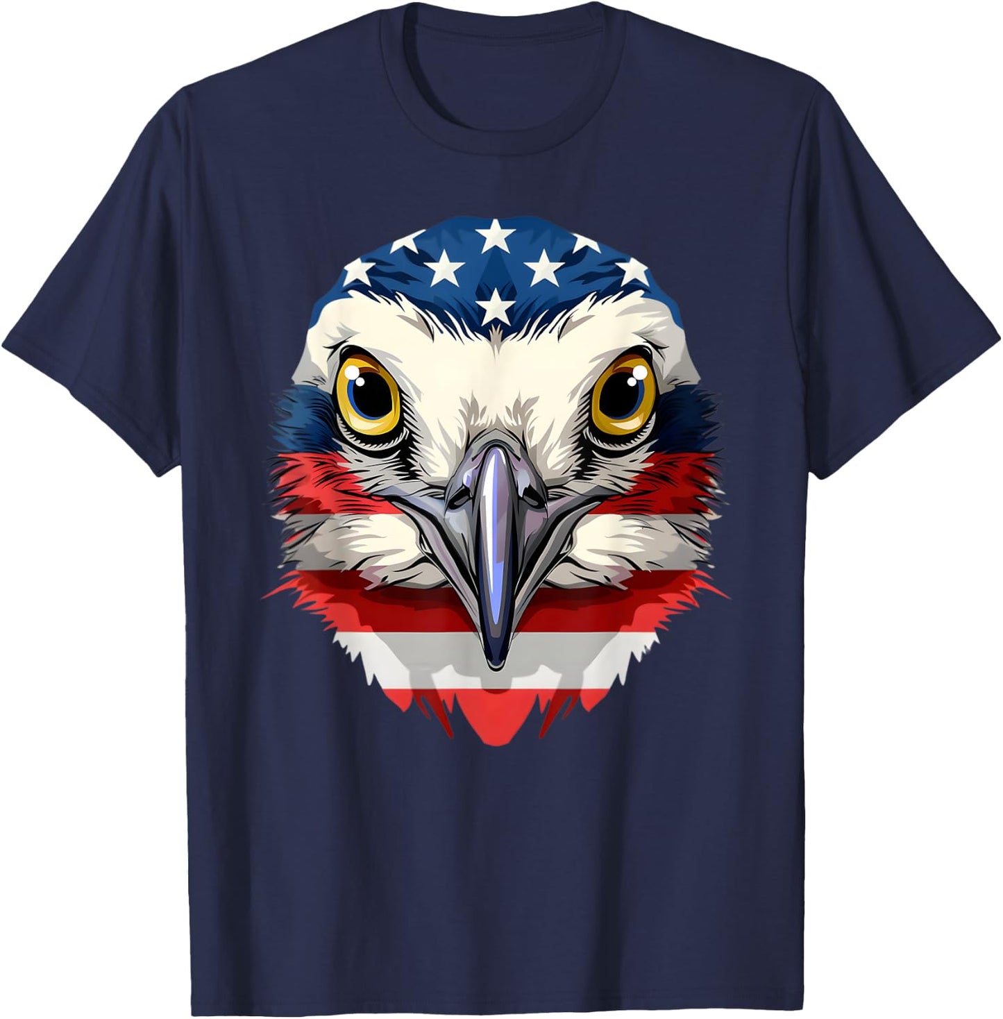 American Flag Killdeer Face Patriotic Bird Face 4th Of July T-Shirt - T-Shirt | Navy