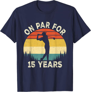 Funny 15th Birthday Golf Golfer 15 Year Old Golf Birthday T-Shirt - T-Shirt | Navy