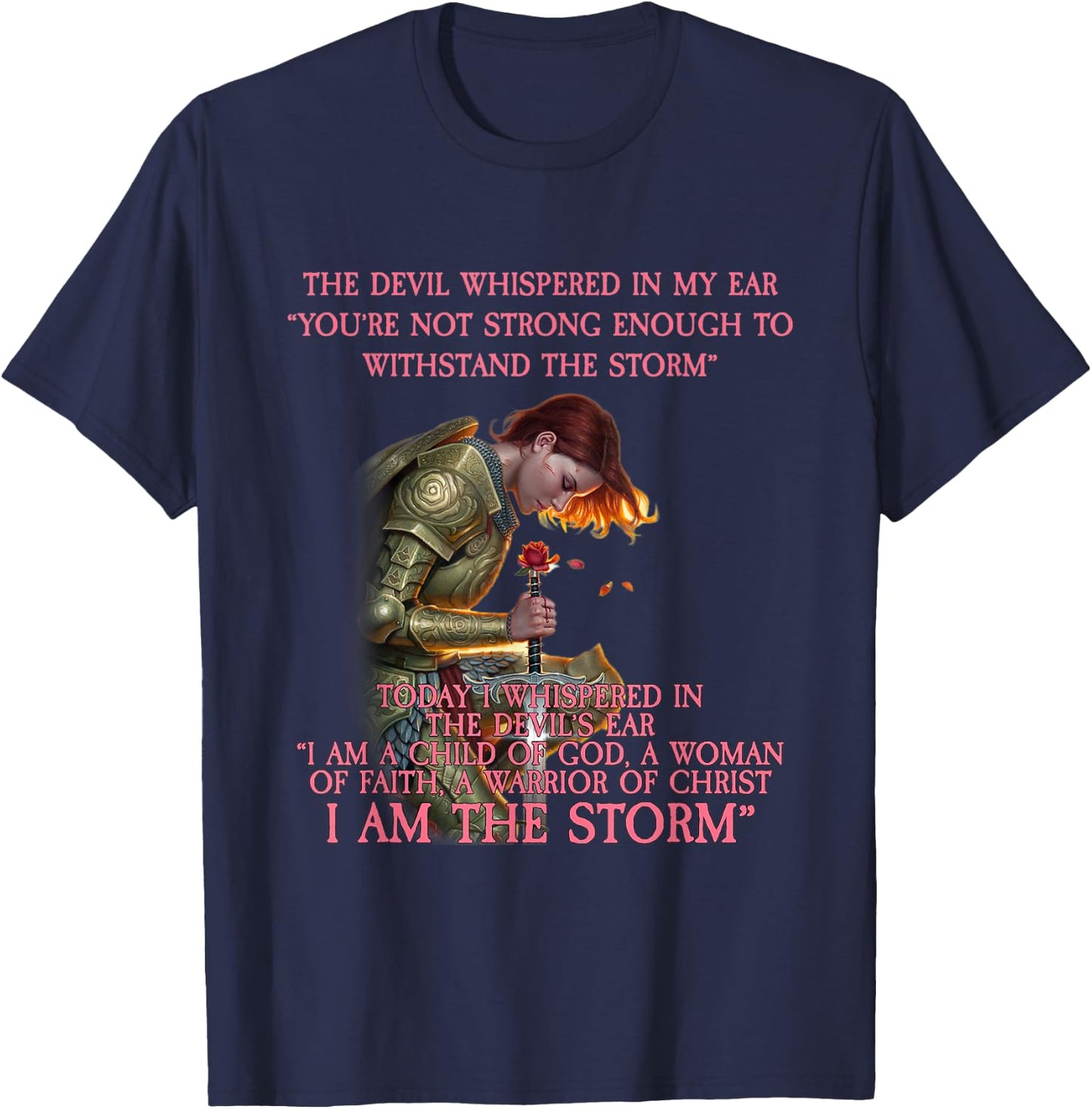 I Am A Child Of God A Woman Of Faith Cute Gift T-Shirt - T-Shirt | Navy