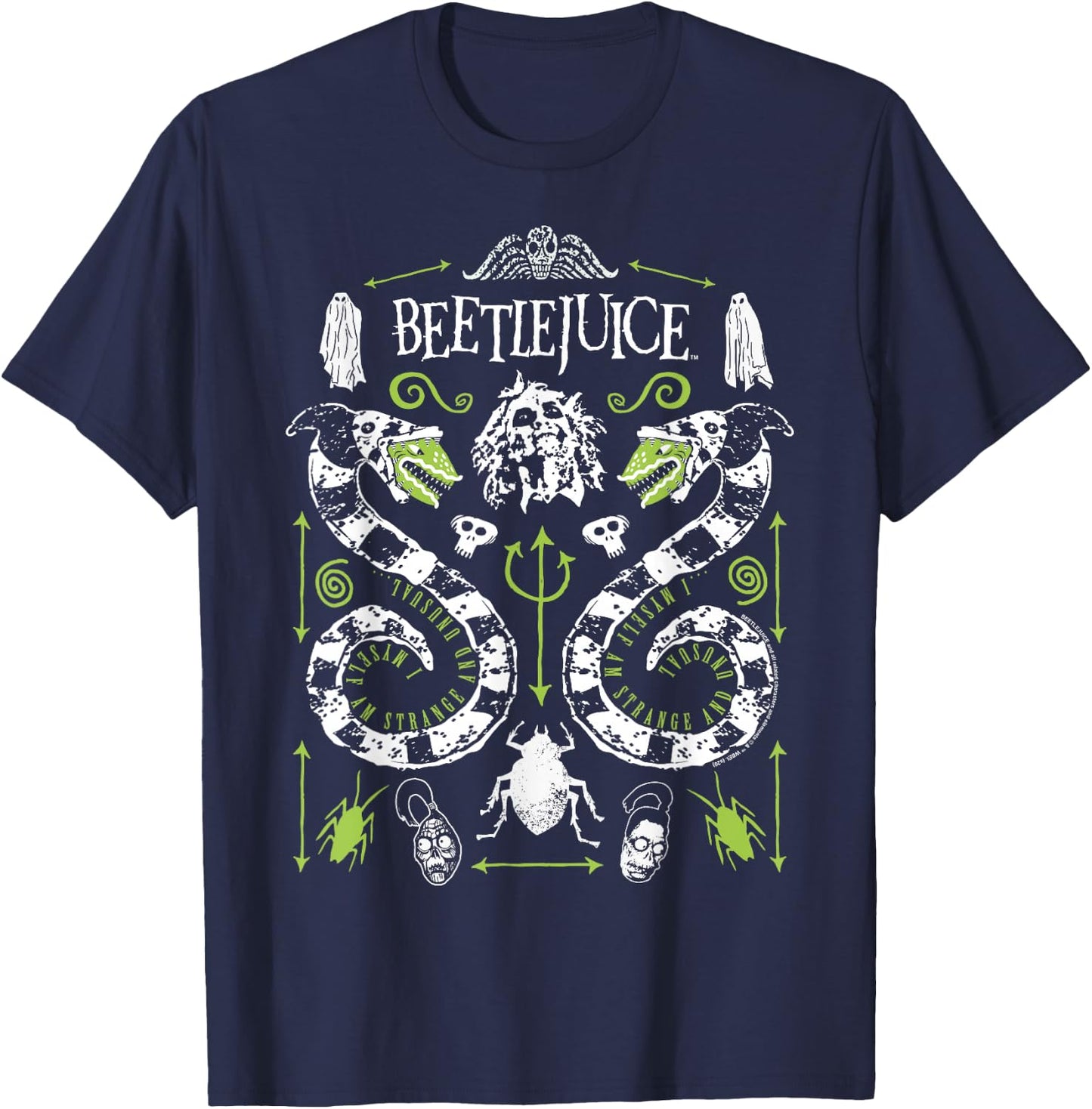 Beetlejuice Symbols Poster T-Shirt - T-Shirt | Navy