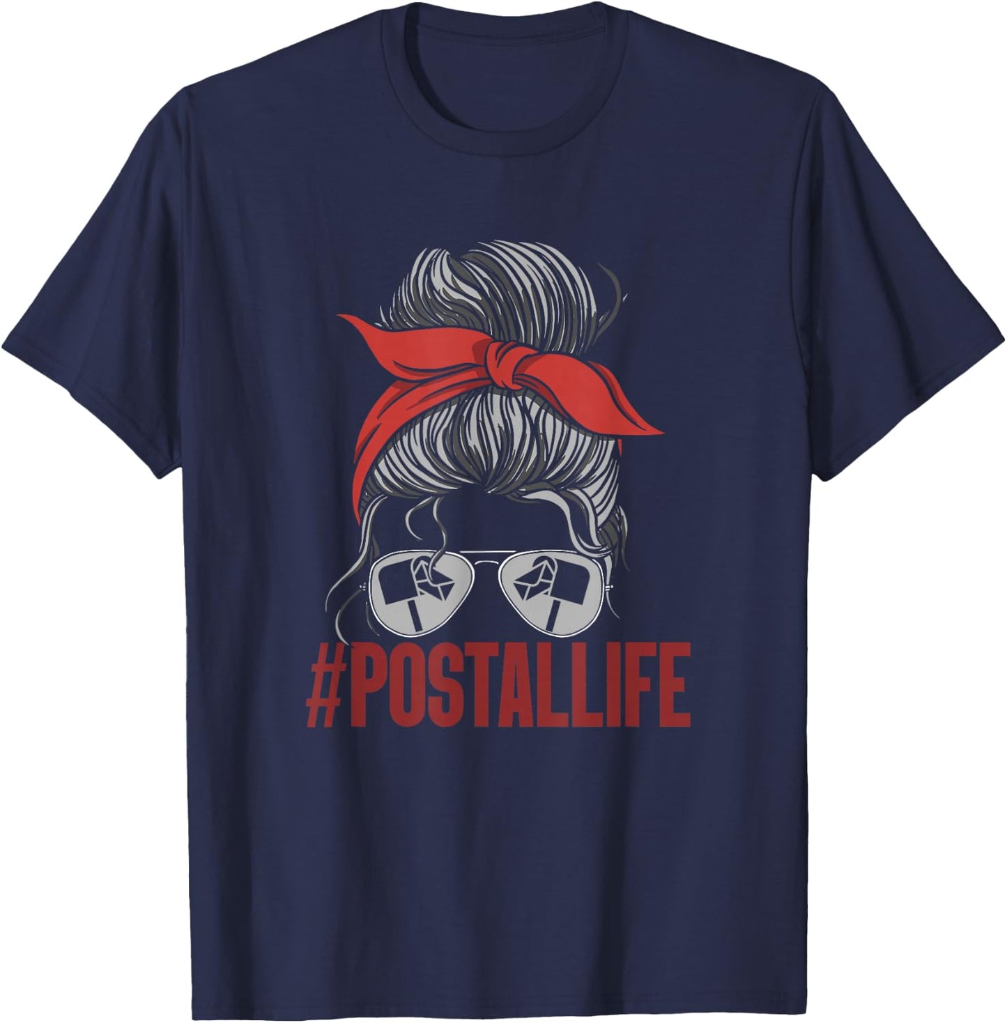 #Postallife Mail Lady Postal Worker Mail Carrier T-Shirt - T-Shirt | Navy