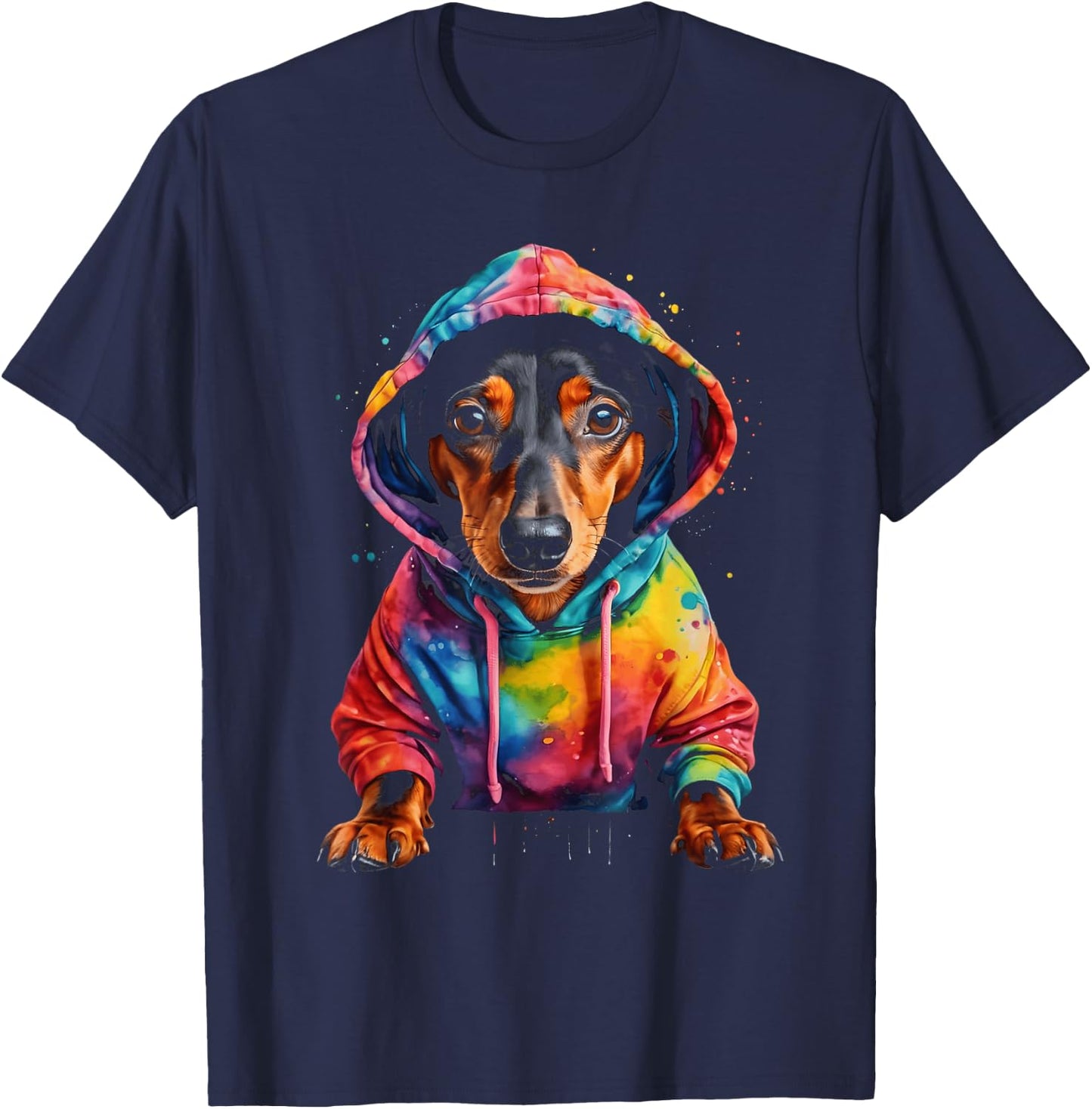 Dachshund Weenie Wiener Weiner Dog Funny Art Graphic Men Women Kids T-Shirt - T-Shirt | Navy