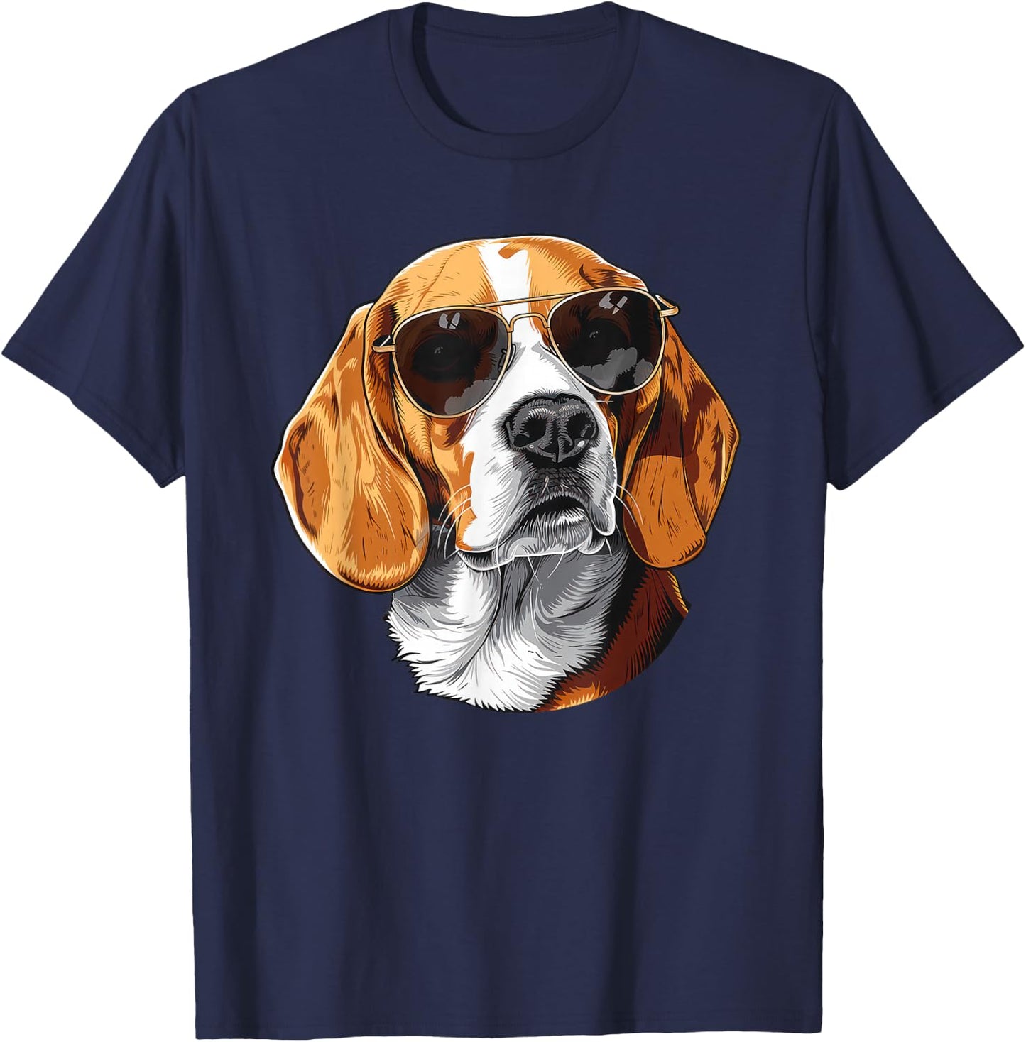 Beagle Dog Sunglasses Men Women Girls Kids T-Shirt - T-Shirt | Navy