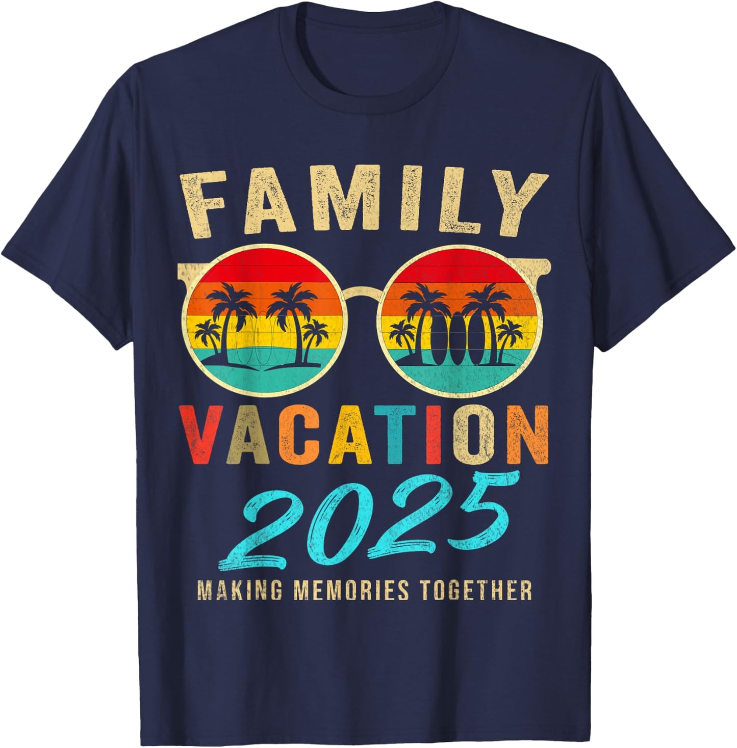 Family Vacation 2025 Beach Matching Summer Vacation 2025 T-Shirt - T-Shirt | Navy