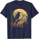 Black Raven Nature Art Crow Moon T-Shirt - T-Shirt | Navy