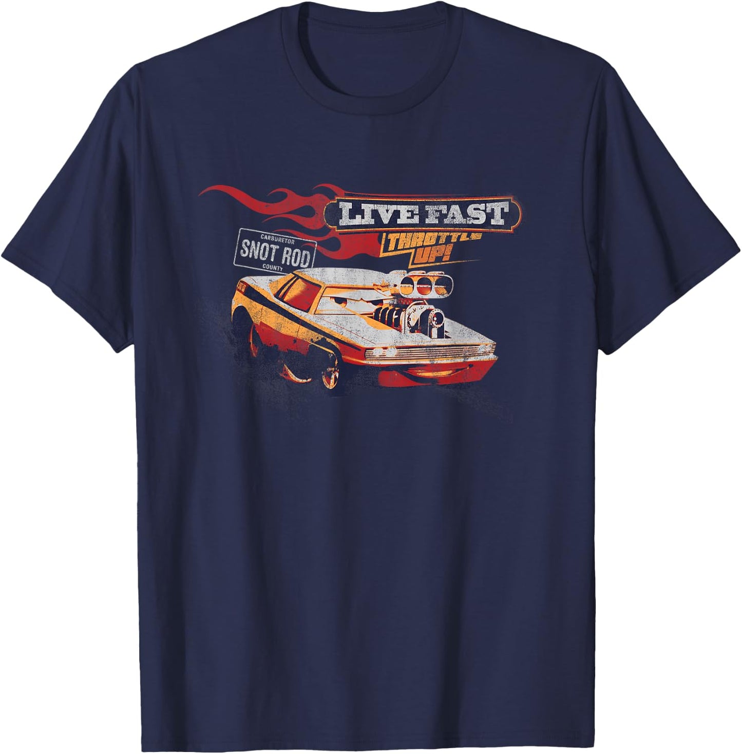 Disney and Pixar’s Cars Snot Rod Live Fast Vintage T-Shirt - T-Shirt | Navy