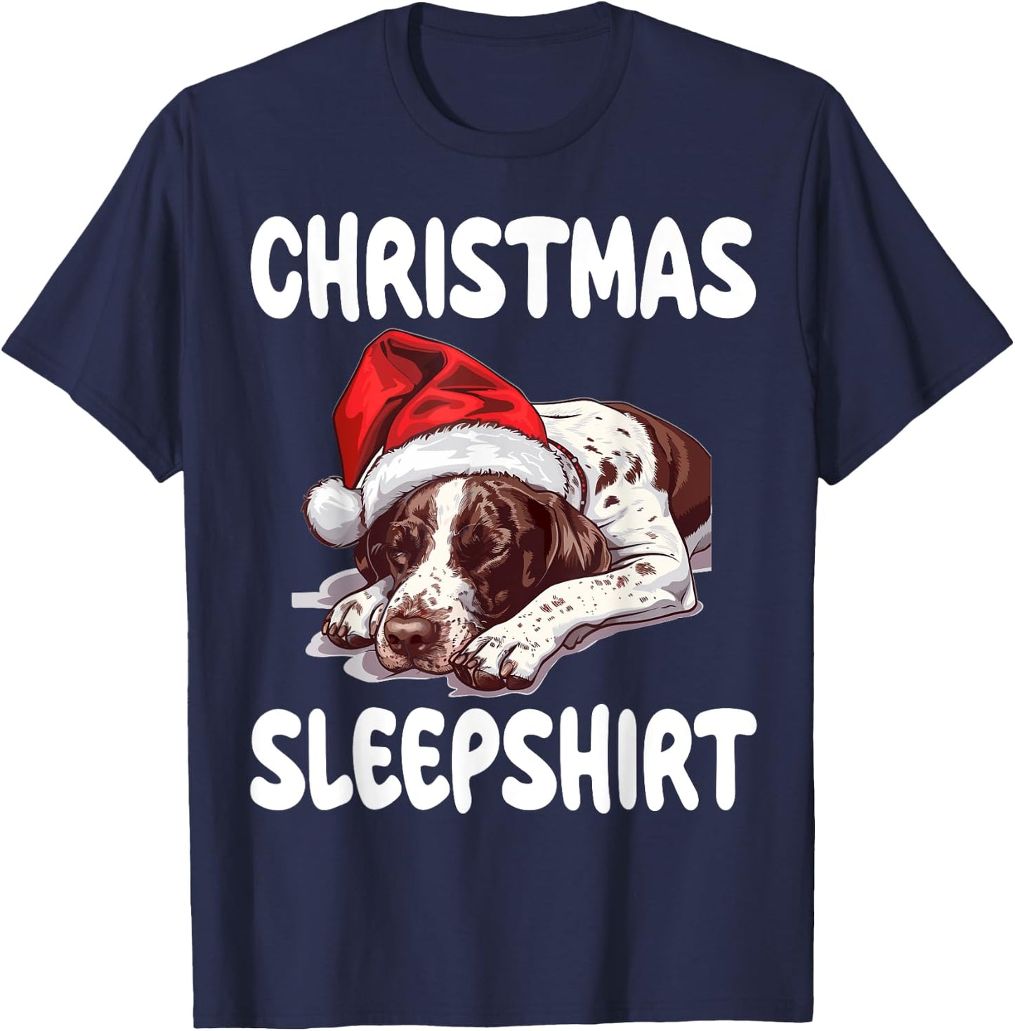 Cute German Shorthaired Pointer Dog Official Christmas T-Shirt - T-Shirt | Navy
