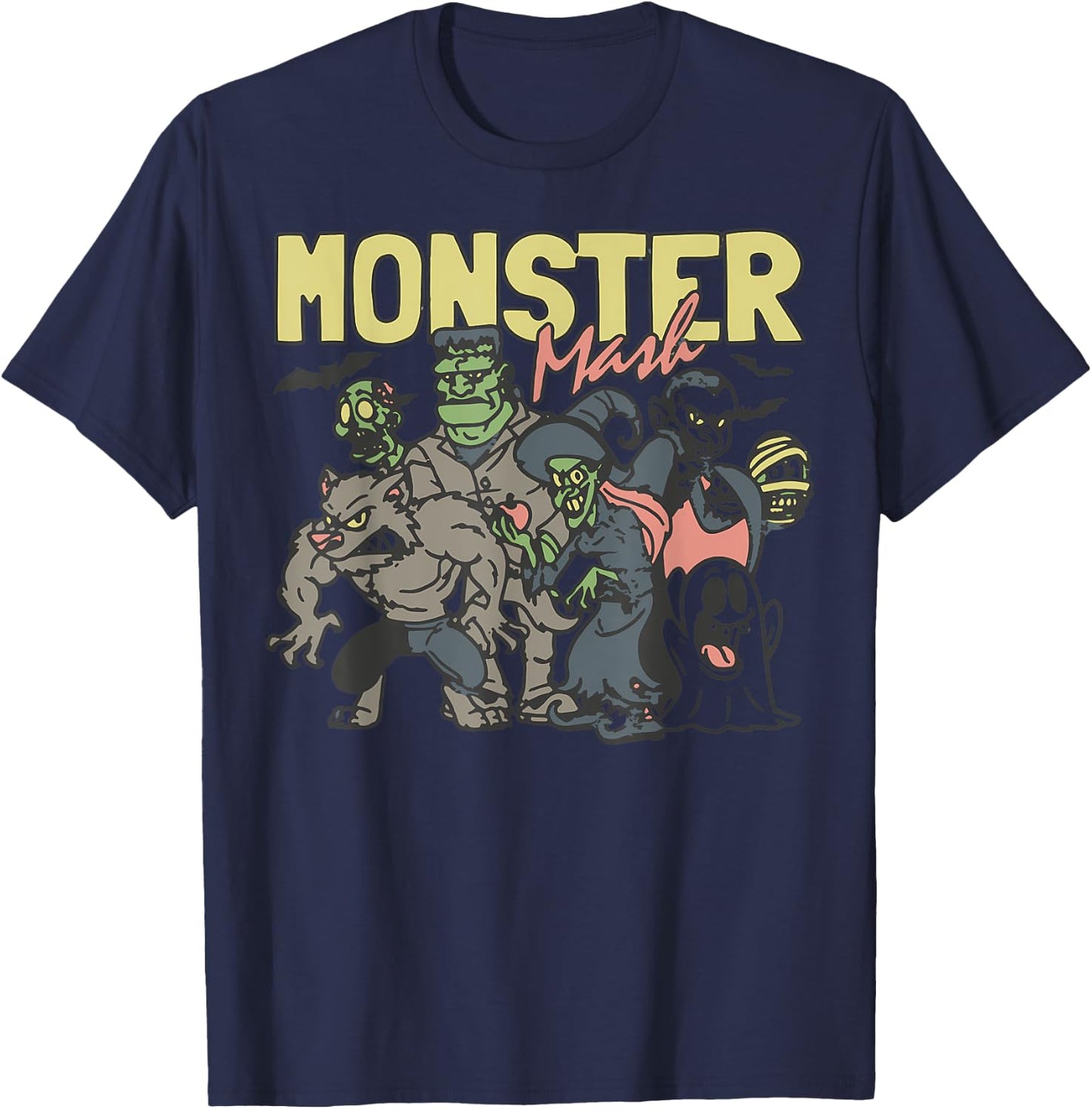 Monster Mash Vintage Ghost Halloween T-Shirt - T-Shirt | Navy