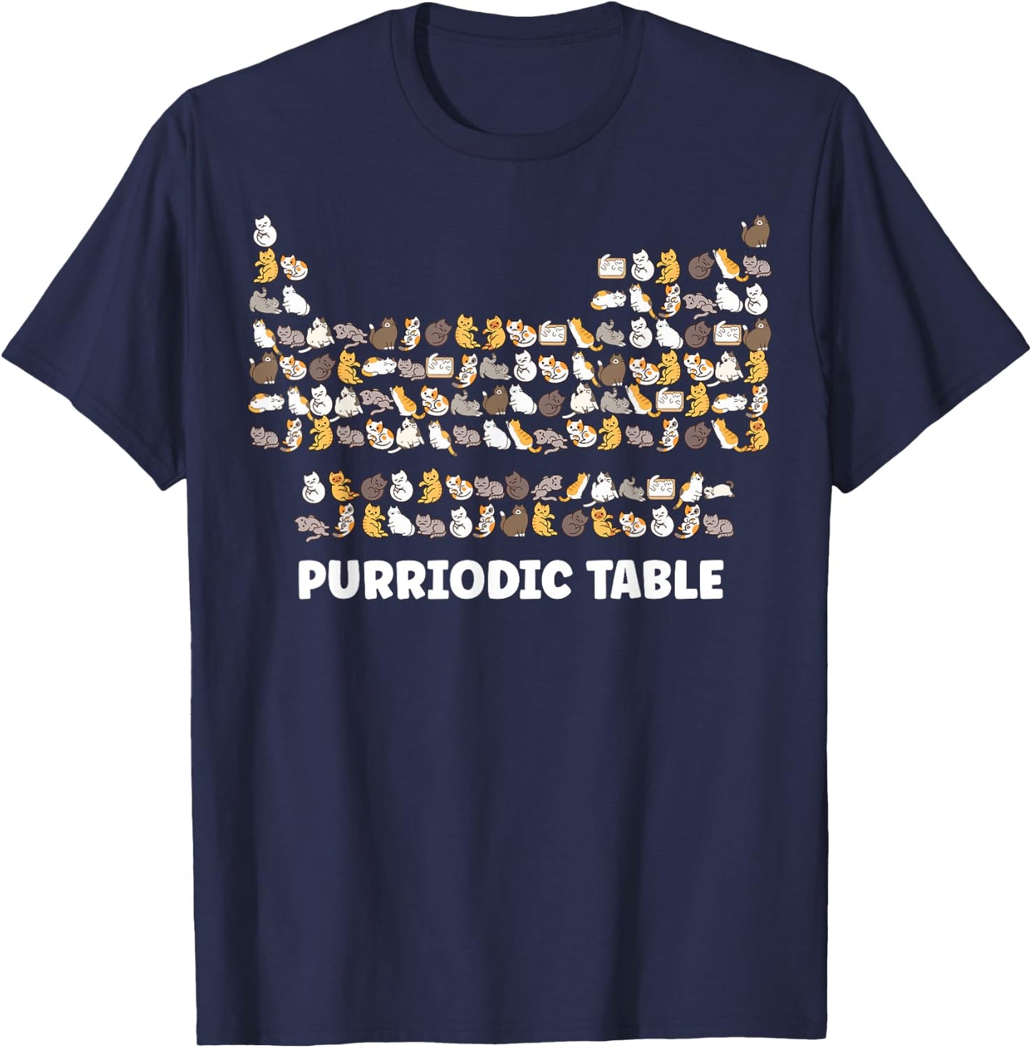 Cat Periodic Table Chemistry Science Gifts for Cat Dad Mom Women Kids T-Shirt - T-Shirt | Navy