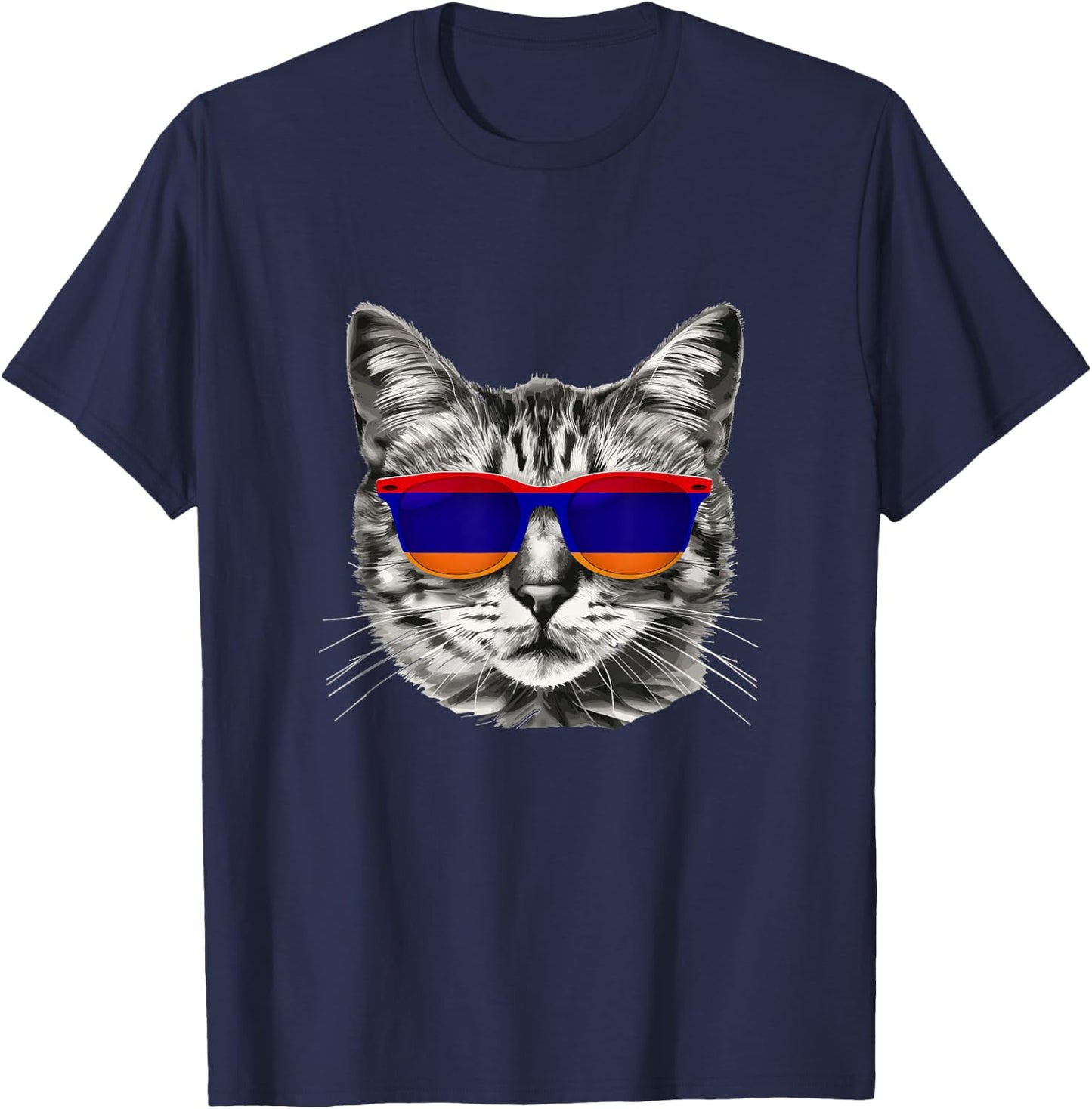 Armenian Flag Cat Owner Souvenirs Products Kitten Armenia T-Shirt - T-Shirt | Navy