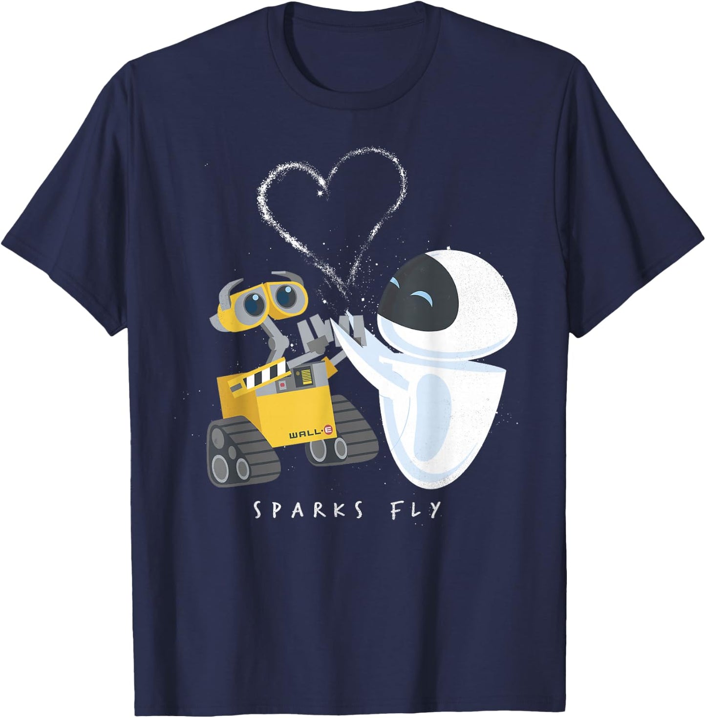Disney Pixar Wall-E Eve Heart Sparks Fly T-Shirt - T-Shirt | Navy