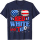 Kids Red White And Two 4th Of July 2nd Birthday Party Kids T-Shirt - T-Shirt | Navy