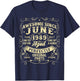 Awesome Since June 1989 Year Of Birth Birthday 1989 Vintage T-Shirt - T-Shirt | Navy