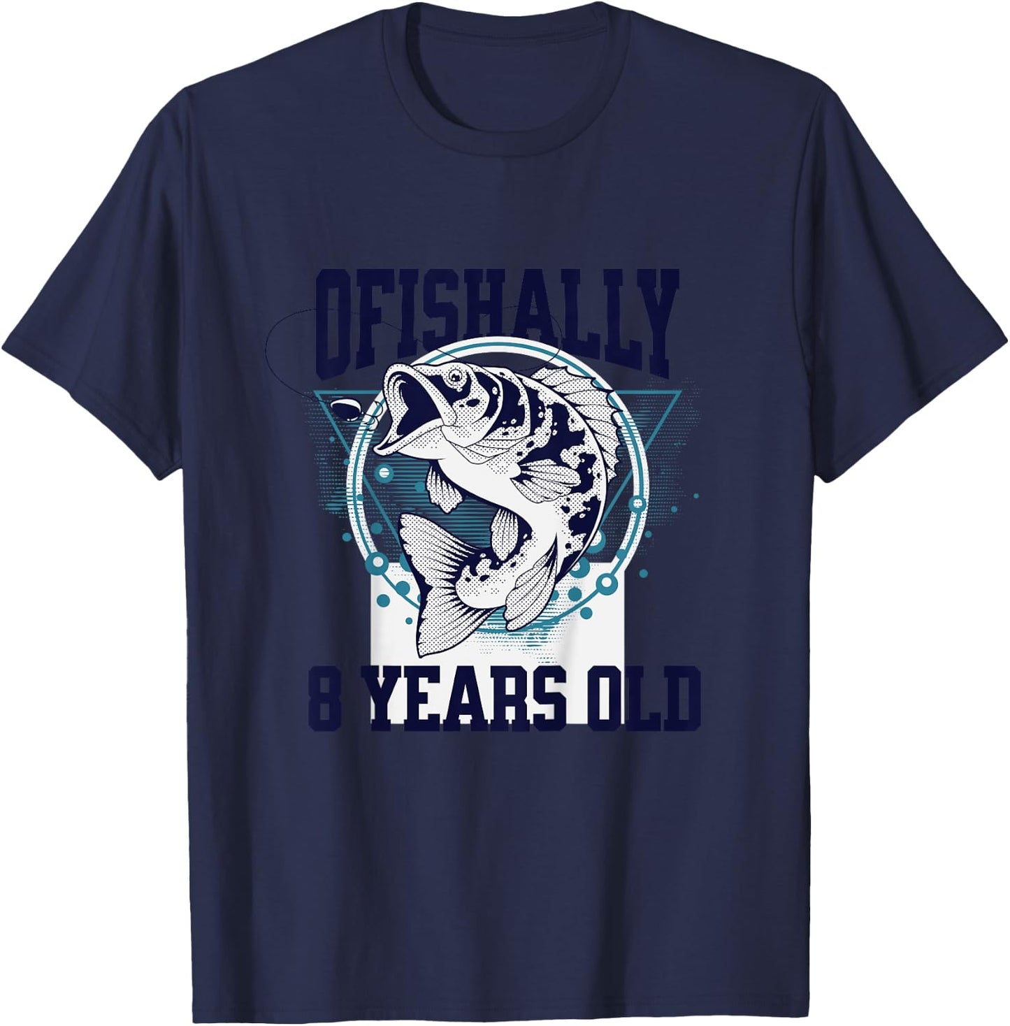 Kids Ofishally 8 Years Old, Eighth Birthday T-Shirt - T-Shirt | Navy