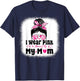 I Wear Pink In Memory Of My mom Messy bun Breast Cancer T-Shirt - T-Shirt | Navy
