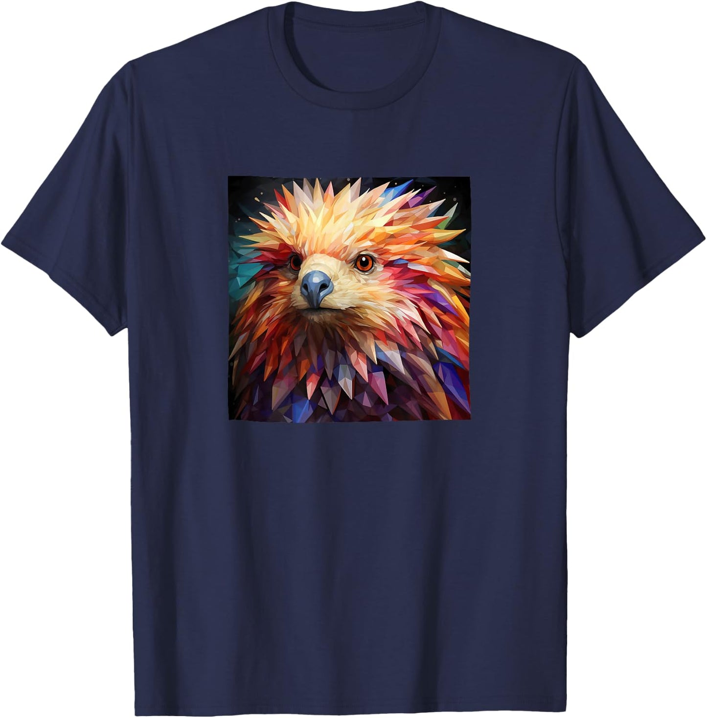 Porcupine Colorful Graphic T-Shirt - T-Shirt | Navy