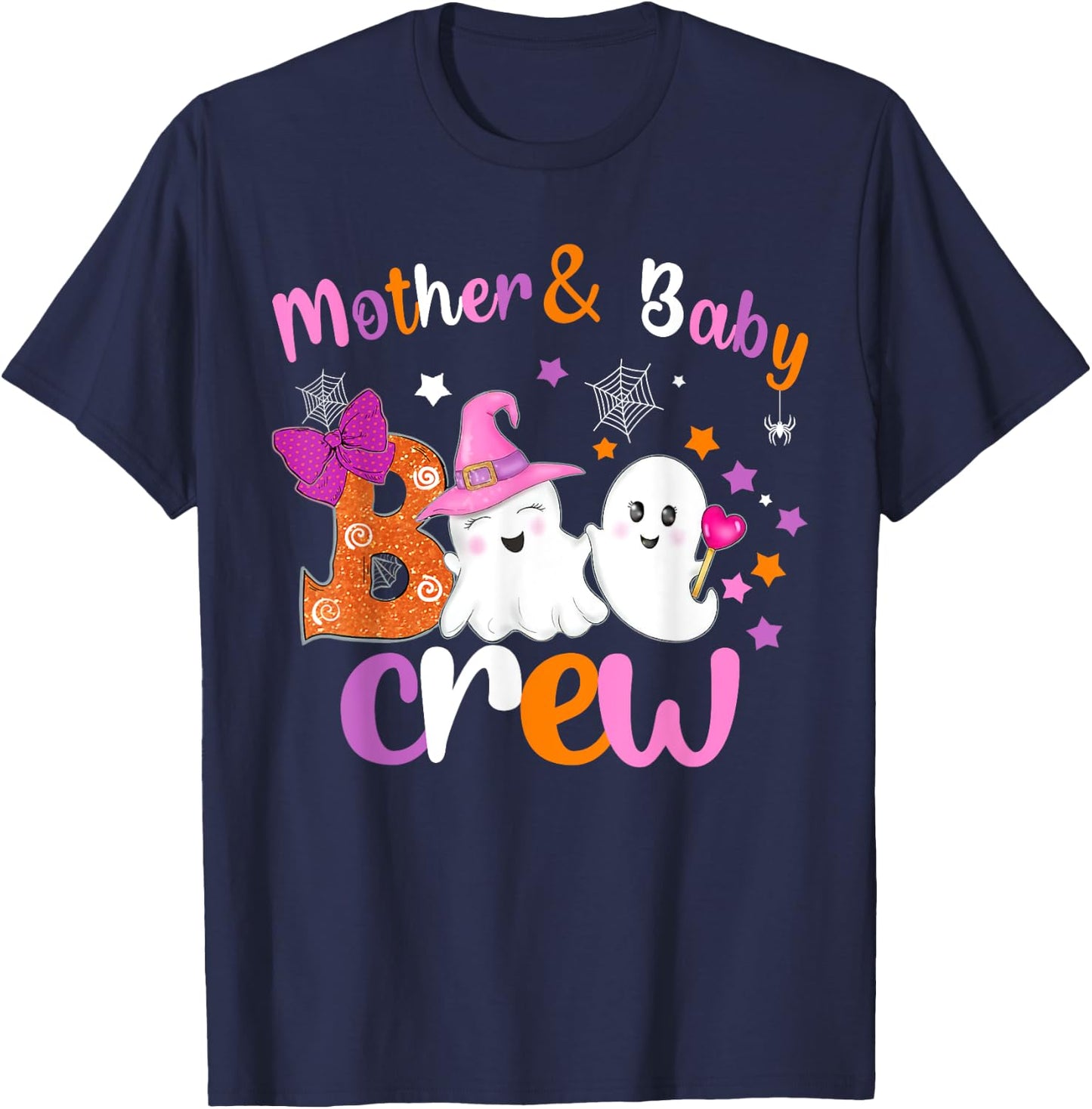 Mother & baby Boo Crew Halloween matching shirts Halloween T-Shirt - T-Shirt | Navy