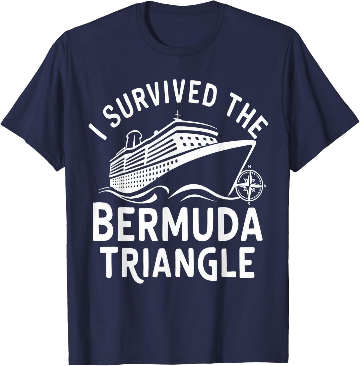 Matching Family and Group I Survived The Bermuda Triangle T-Shirt - T-Shirt | Navy