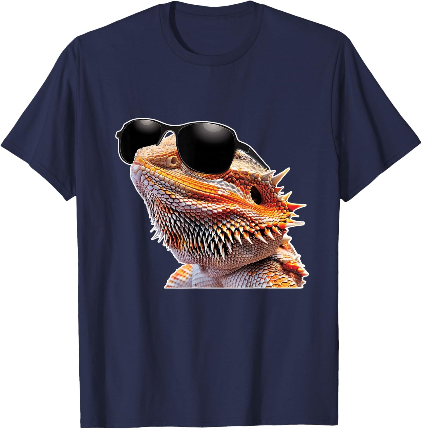 Bearded Dragon Sunglasses T-Shirt - T-Shirt | Navy
