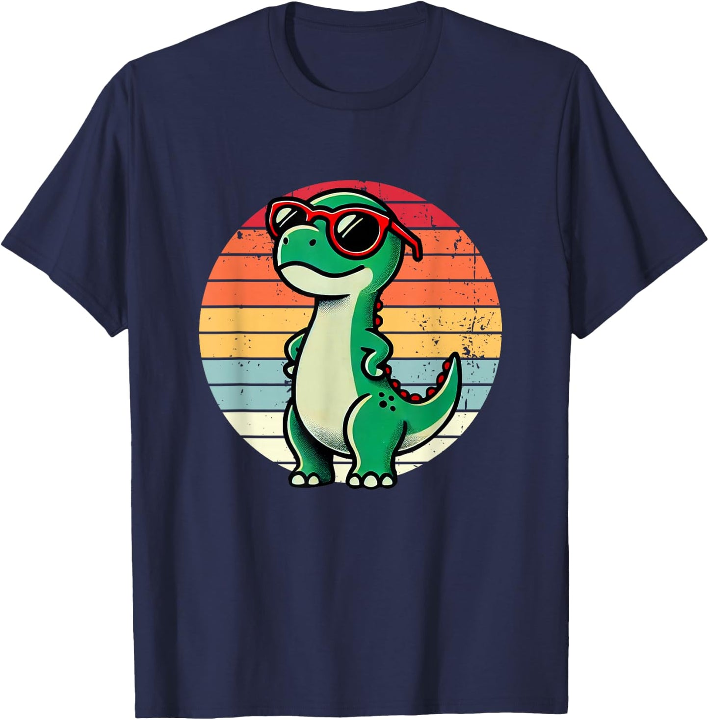 Cool Retro Dinosaur T-Rex Novelty Men Women Kids Dinosaur T-Shirt - T-Shirt | Navy