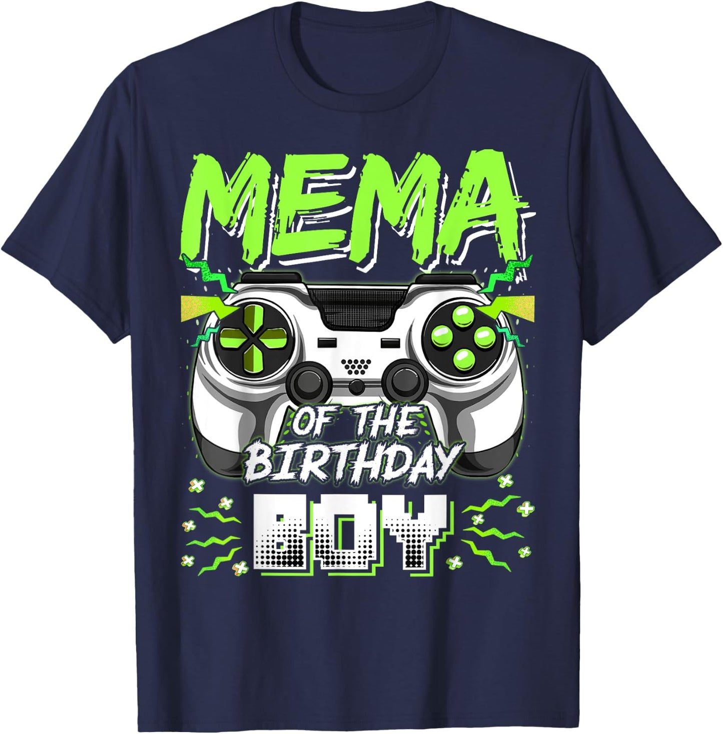 Mema Of The Birthday Boy Video Game Bday Party T-Shirt - T-Shirt | Navy