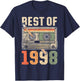 Best of 1998 Old Cassette 28th Birthday Retro T-Shirt - T-Shirt | Navy