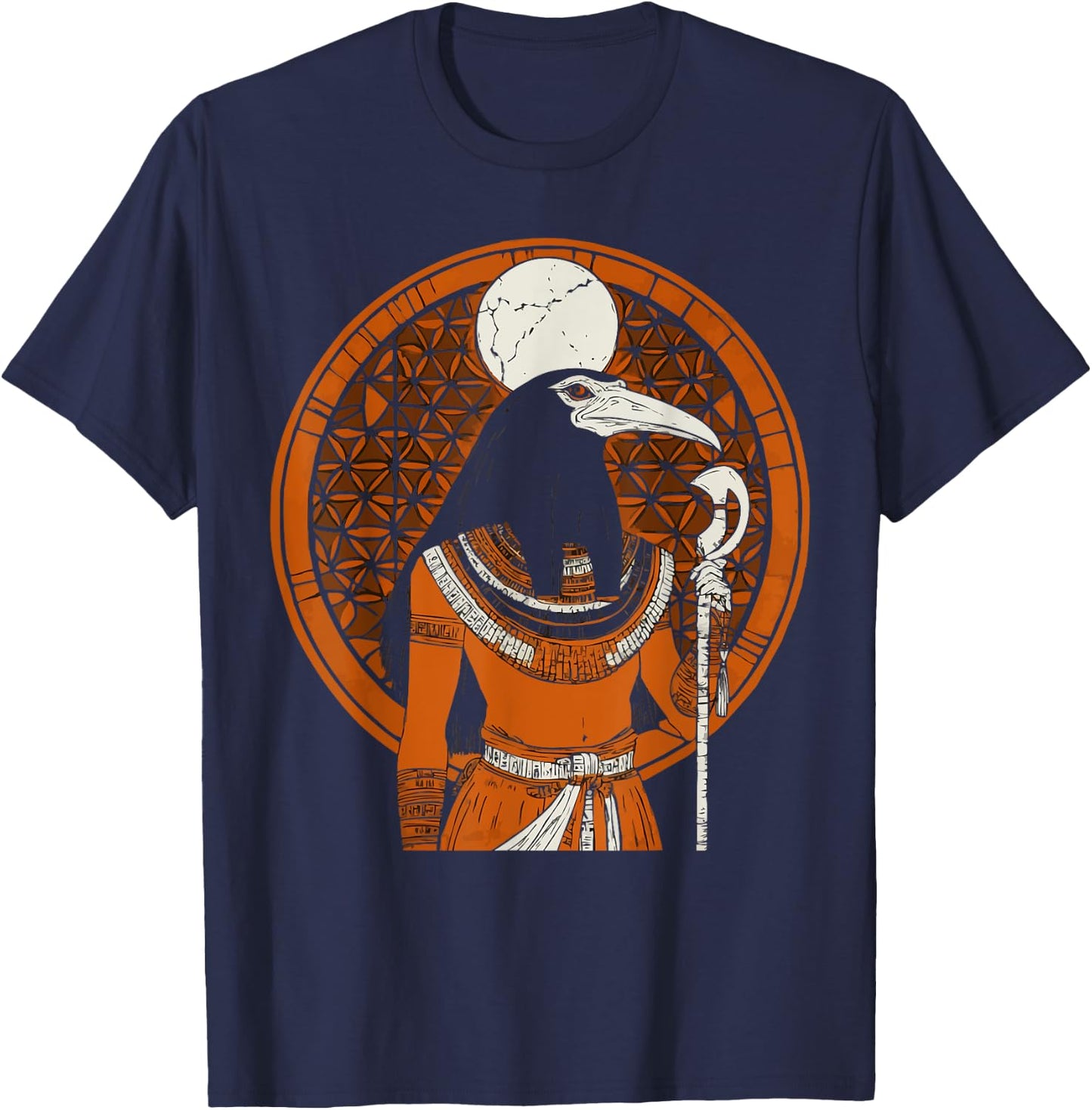 Thoth Egyptian God Egyptian Mythology Pyramid Ancient Egypt T-Shirt - T-Shirt | Navy