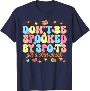 Funny Halloween Dermatology Nurse Spooky Season T-Shirt - T-Shirt | Navy
