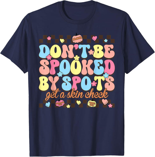 Funny Halloween Dermatology Nurse Spooky Season T-Shirt - T-Shirt | Navy