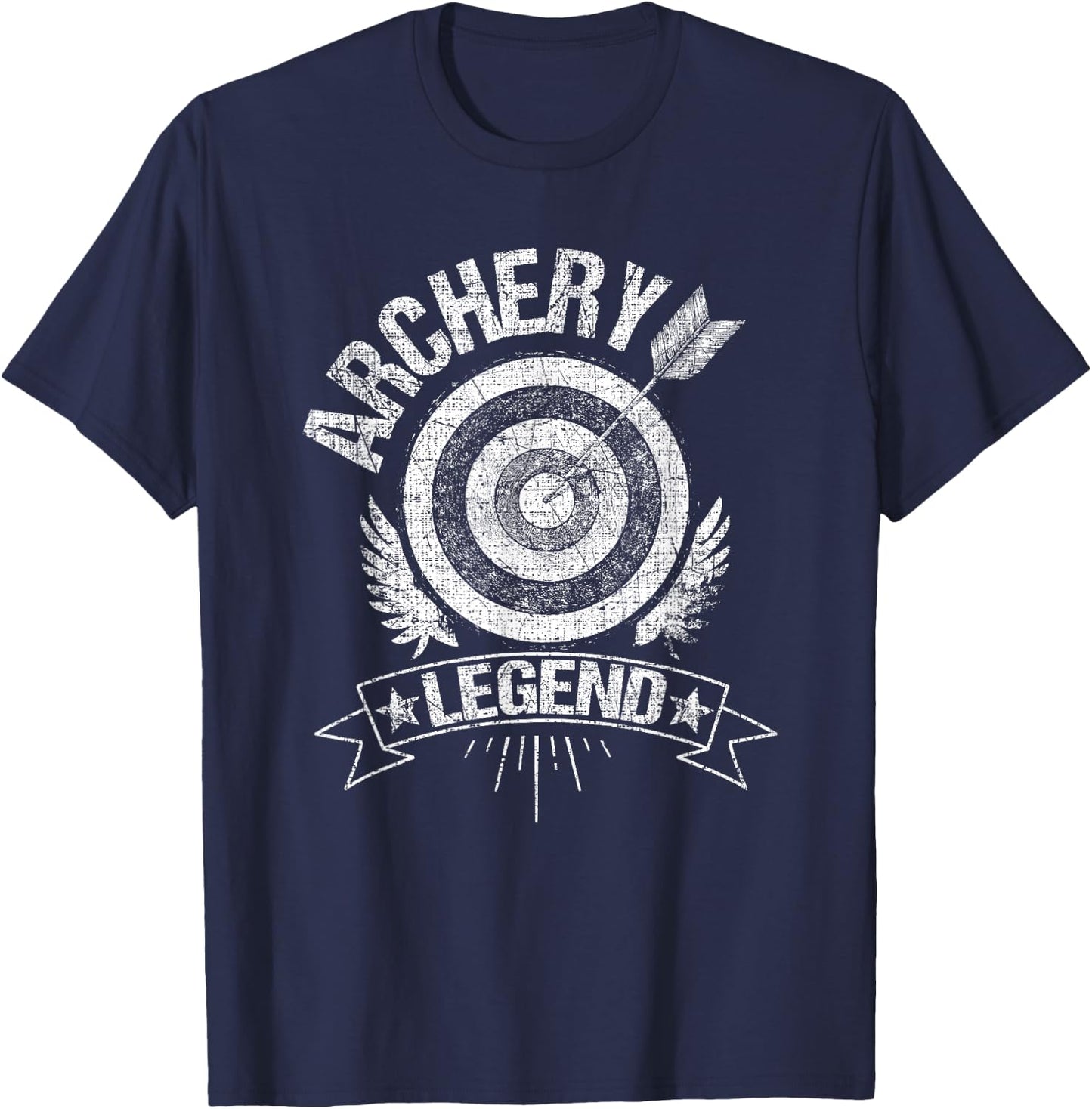 Archery Legend Vintage Bullseye Design T-Shirt - T-Shirt | Navy