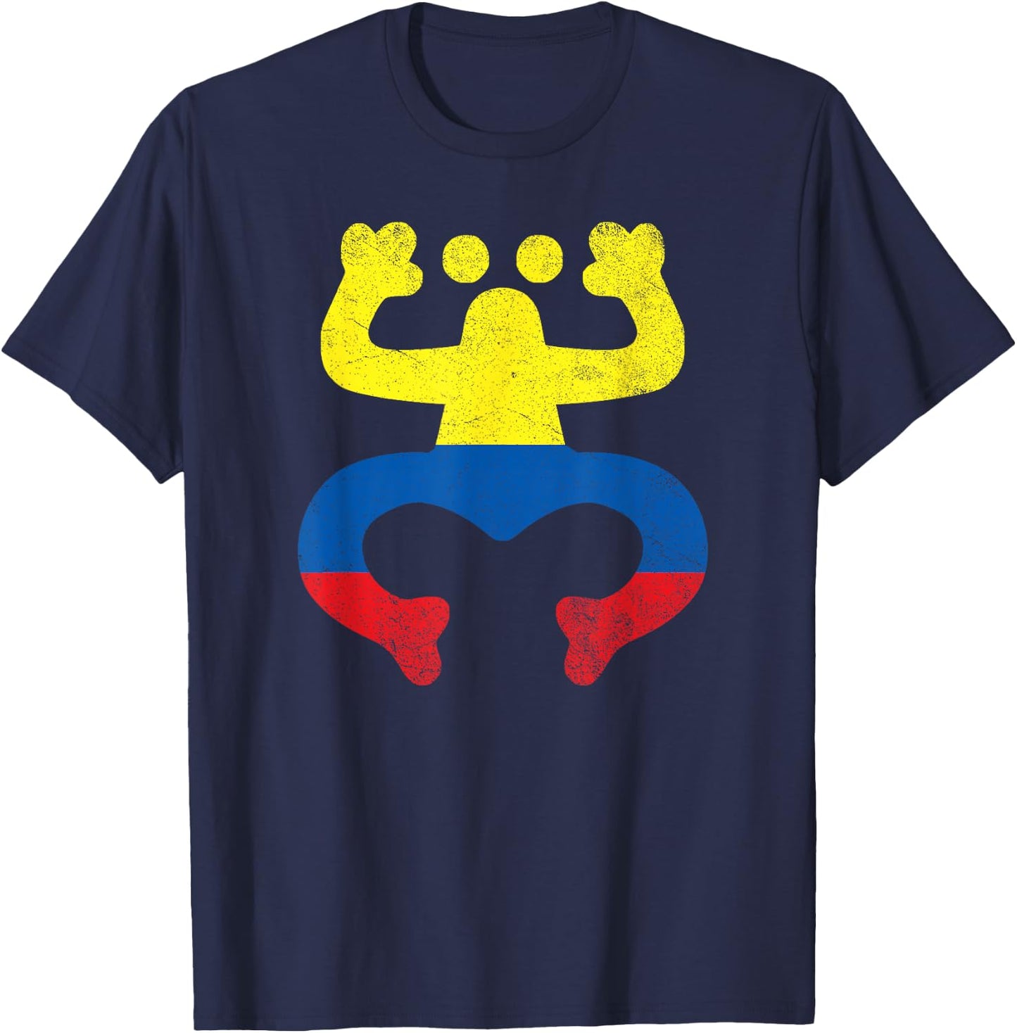 Colombian Puerto Rican Frog Colombia Puerto Rico Coqui Taino , Small, Black T-Shirt - T-Shirt | Navy