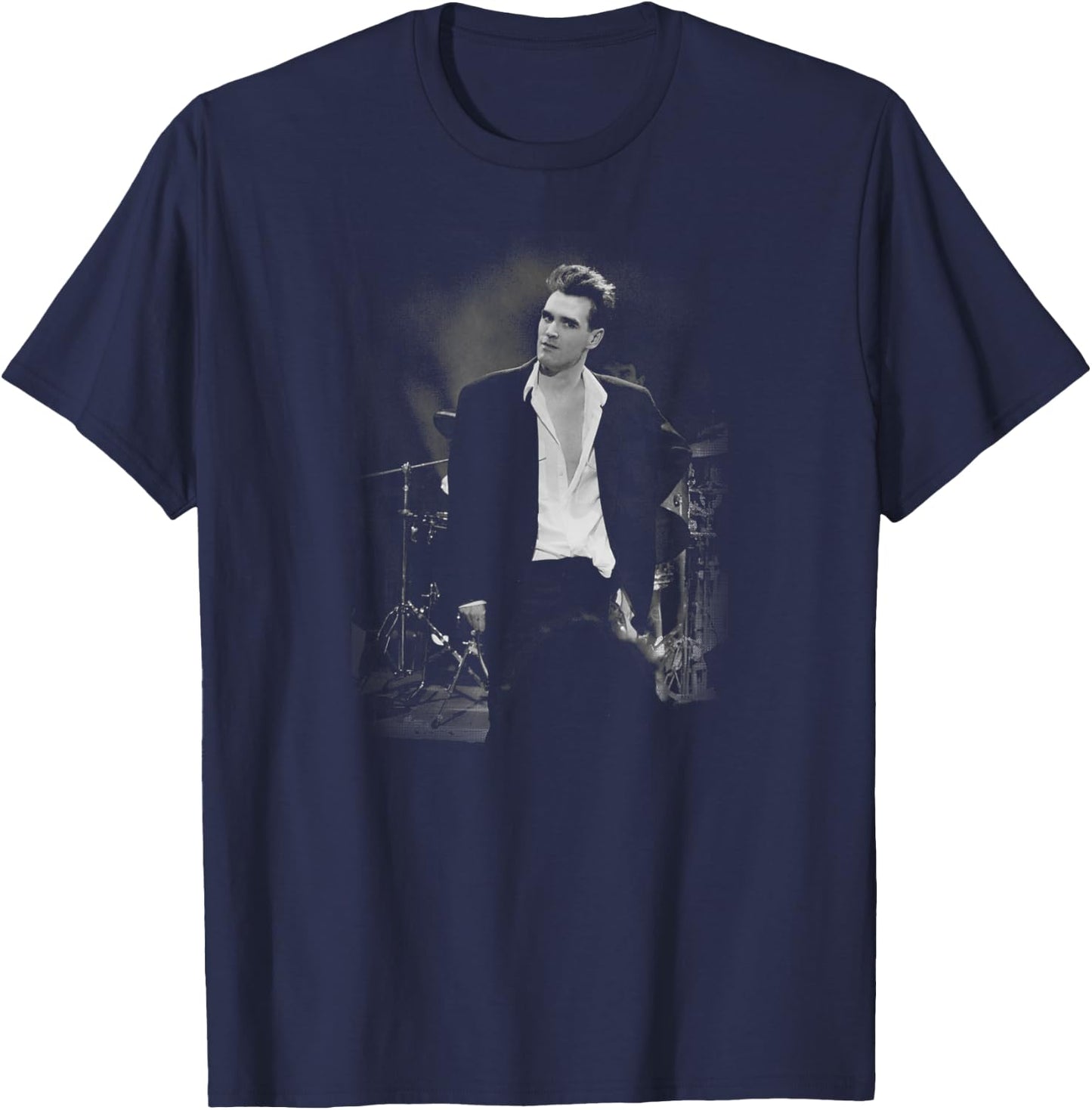 The Smiths Morrissey Live Pose by Stephen Wright T-Shirt - T-Shirt | Navy