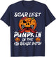Kids Scariest Pumpkin 4th Grade Patch School Halloween Boy T-Shirt - T-Shirt | Navy